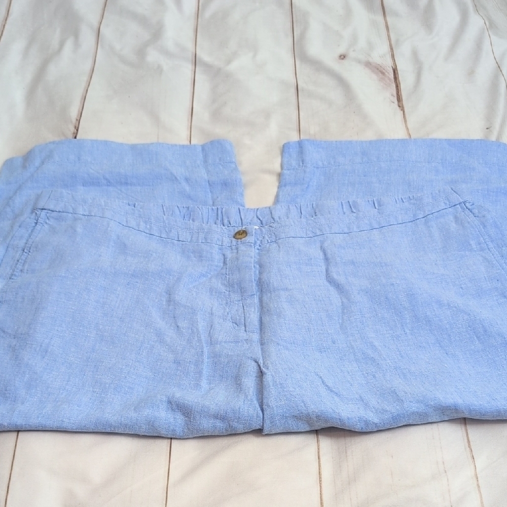 J. Jill Love Linen Women's Beautiful Blue Wideleg Capris size 4x